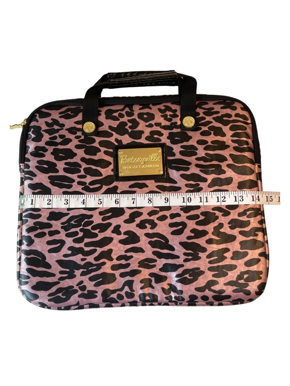 Betseyville by Betsey Johnson Leopard Print Soft Case Laptop Bag - Picture 4 of 11